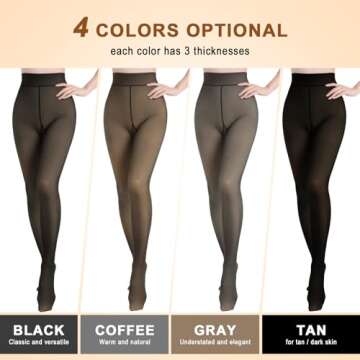 Aobiono Women Fleece Lined Tights Sheer Warm Pantyhose Fake Translucent Winter (300g / Thick fleece, Black)