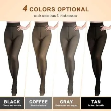 Aobiono Fleece Lined Tights for Winter Comfort and Style