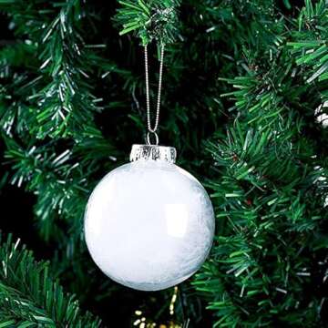 16 pcs Hanging Clear Plastic Fillable Ornaments Balls, 2.36" DIY Christmas Balls Craft Ornaments for Christmas Tree Ornaments, Halloween and Wedding Birthday Party Decorations, Creative Gifts (60 mm)