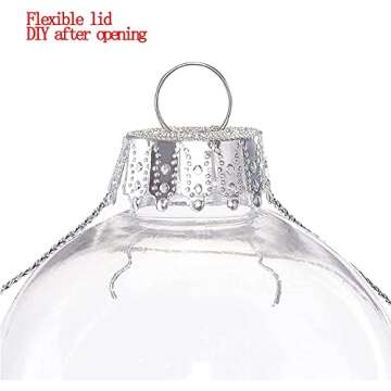 16 pcs Hanging Clear Plastic Fillable Ornaments Balls, 2.36" DIY Christmas Balls Craft Ornaments for Christmas Tree Ornaments, Halloween and Wedding Birthday Party Decorations, Creative Gifts (60 mm)