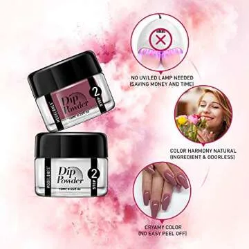 Dipping Powder Nail Kit with 6 Colors White Glitter，Dip Powder System Starter Nail Kit Acrylic Dipping System for French Nail Manicure nail art Set Essential kit，Portable Kit for Travel