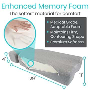 Xtra Comfort Knee Wedge Pillow for Side Sleepers - Orthopedic Support