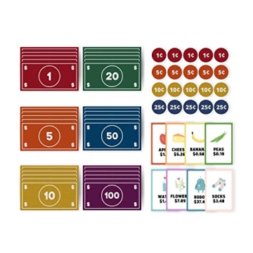 Good Ground Pretend Play Kids Felt Money Educational Montessori Toy Dollars Bills Coins Wallet Child...