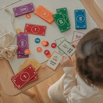 Educational Felt Money Set for Kids Pretend Play and Math