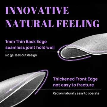 Ejiubas Short Matte Almond Gel Nail Tips - 15 Sizes, 300Pcs, Ultra Fit & Natural False Nails with Box for Nail Extension