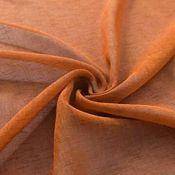 Burnt Orange Curtains 63 Inch Length for Bedroom Teen 2 Panel Sets Grommet Sheer Drape Linen Textured Winter Warm Fall Pumpkin Halloween Curtains for Living Room Autumn Western Boho Decor 52x63 Long