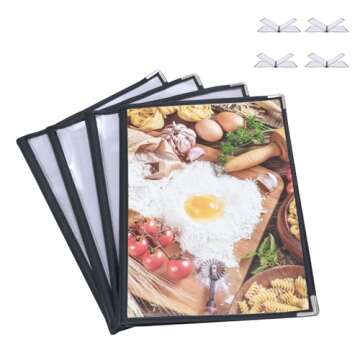 4PCS Menu Covers - Elegant A4 Size Holders for Restaurants