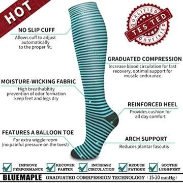 Bluemaple Copper Compression Socks for Comfort and Support