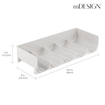 mDesign Plastic Free-Standing Water Bottle and Wine Rack Storage Organizer for Kitchen Countertops, Table Top, Pantry, Fridge - Stackable - Holds 20 Bottles, 4 Pack - Light Gray