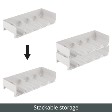 mDesign Plastic Free-Standing Water Bottle and Wine Rack Storage Organizer for Kitchen Countertops, Table Top, Pantry, Fridge - Stackable - Holds 20 Bottles, 4 Pack - Light Gray