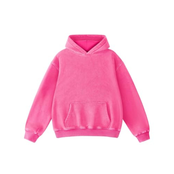 Dnzzs Women's Oversized Acid Wash Hoodie - Vintage Fleece Cotton Streetwear