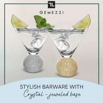 GEMEZZI Elegant Stemless Cocktail Glasses Set of 2