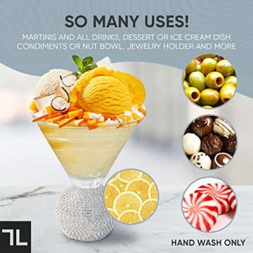 GEMEZZI Elegant Stemless Cocktail Glasses Set of 2