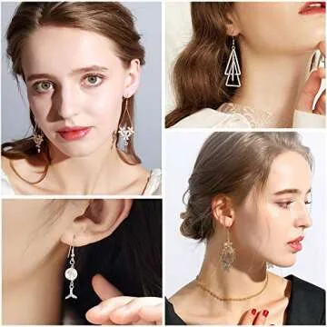 Earrings Hooks for Jewelry Making, Anezus 2000Pcs Earring Making Supplies Kit with Fish Hook Earrings, Earring Cards, Jewelry Plier, Earring Backs and Jump Ring for Jewelry Making and Earring Repair