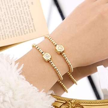 Yoosteel Gold Initial Bracelets for Women Jewelry Gifts