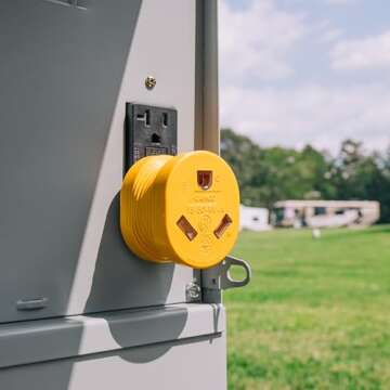 Camco PowerGrip Camper/RV Adapter - Features a 15-Amp Male (NEMA 5-15P) & 30-Amp Female (NEMA TT-30R) Connection - Rated for 125V/1875W (55223)