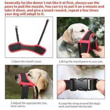 HEELE Dog Muzzle,Soft Nylon Muzzle Anti Biting Barking Chewing,Air Mesh Breathable Drinkable Adjustable Loop Pets Muzzle for Small Medium Large Dogs 4 Colors 4 Sizes