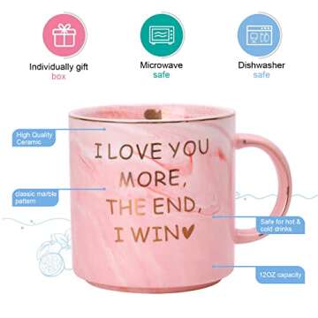 Funny Gifts for Women and Men - Marble Pink Coffee Mug
