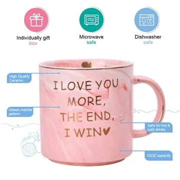 Funny Gifts for Women and Men - Marble Pink Coffee Mug