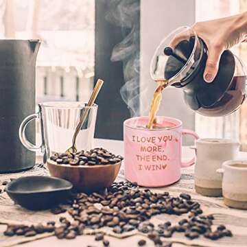 Funny Gifts for Women and Men - Marble Pink Coffee Mug