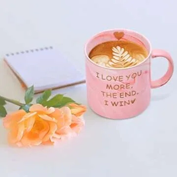 Funny Gifts for Women and Men - Marble Pink Coffee Mug