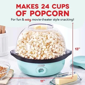 DASH SmartStore Deluxe Popcorn Maker, 24 Cups, Hot Oil