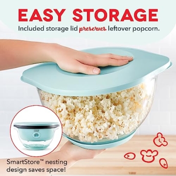 DASH SmartStore Deluxe Popcorn Maker, 24 Cups, Hot Oil