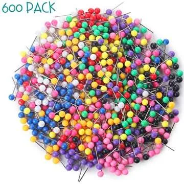Mr. Pen- Map Pins for Cork Board, 600 Pack, 10 Colors, Straight Pins with Colored Heads, Map Push Pins for Travel Map, Map Pins Multi Colored