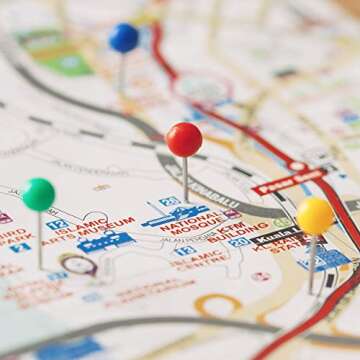 Mr. Pen- Map Pins for Cork Board, 600 Pack, 10 Colors, Straight Pins with Colored Heads, Map Push Pins for Travel Map, Map Pins Multi Colored