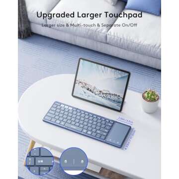 Portable Samsers Foldable Bluetooth Keyboard with Touchpad