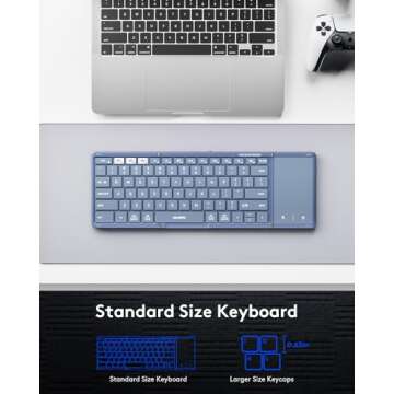 Portable Samsers Foldable Bluetooth Keyboard with Touchpad