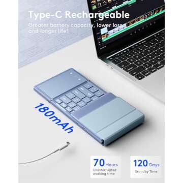 Portable Samsers Foldable Bluetooth Keyboard with Touchpad