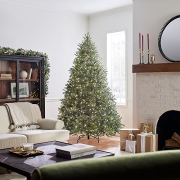 National Tree Company 'Feel Real' Pre-lit Artificial Christmas Tree Includes Pre-strung White Lights Jersey Fraser Fir - 7.5 ft