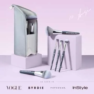 BK BEAUTY BRUSHES - ANGIE HOT & FLASHY Travel Brush Set with Pouch - Foundation Makeup Brushes - Bru...