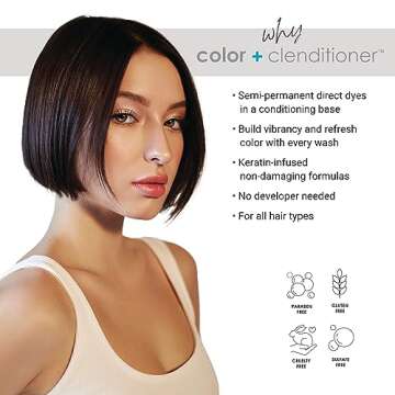 Keracolor Color + Clenditioner 3-in-1 Color-Depositing Conditioner, Gently Cleanses & Conditions, Semi-Permanent Espresso Hair Color, 12 Fl Oz