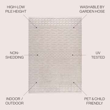 JONATHAN Y SBH100A-8 Xlendi High-Low Pile Moroccan Geometric Indoor Outdoor Area-Rug Bohemian Contem...