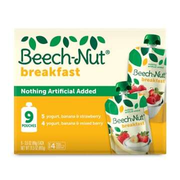 Beech-Nut Stage 4 Breakfast Baby Food Pouches Variety Pack (9 count, 3.5 oz pouches)