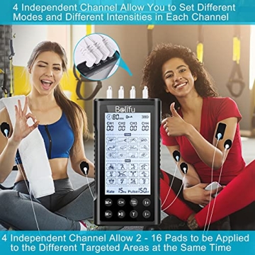 Belifu 4 Channel TENS EMS Unit for Pain Relief and Exercise