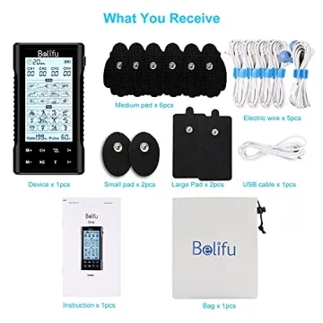 Belifu 4 Channel TENS EMS Unit for Pain Relief and Exercise