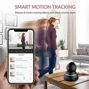 YI Pet Security Camera, 360-degree Smart Indoor Dog Cat Dome IP Cam with Night Vision, 2-Way Audio, Motion Detection, Phone App, Compatible with Alexa and Google-Black