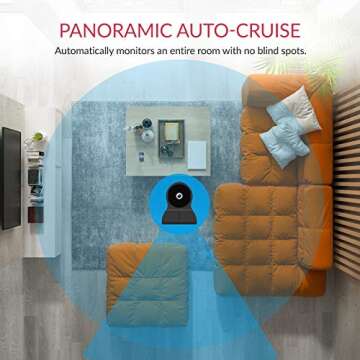 YI Pet Security Camera, 360-degree Smart Indoor Dog Cat Dome IP Cam with Night Vision, 2-Way Audio, Motion Detection, Phone App, Compatible with Alexa and Google-Black