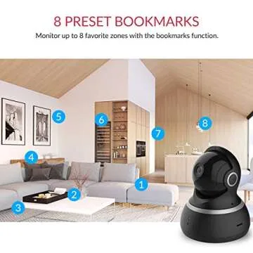 YI Pet Security Camera, 360-degree Smart Indoor Dog Cat Dome IP Cam with Night Vision, 2-Way Audio, Motion Detection, Phone App, Compatible with Alexa and Google-Black