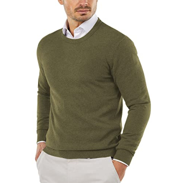 COOFANDY Men's Crew Neck Sweater Slim Fit Lightweight Sweatshirts Knitted Pullover for Casual Or Dre...