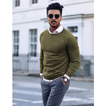 COOFANDY Men's Slim Fit Crew Neck Sweater for Style