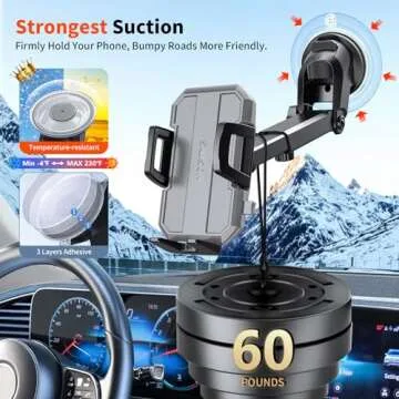 SUUSON 3-in-1 Car Phone Holder Mount for All Phones