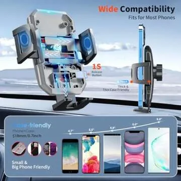 SUUSON 3-in-1 Car Phone Holder Mount for All Phones