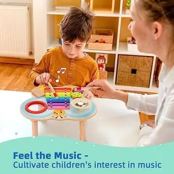 TOOKYLAND Toddler Toy Musical Instruments,Baby Montessori Toys for 3 Year Old,Includes Xylophone,Drum,Cymbal, Gifts for 3 Year Old Girl