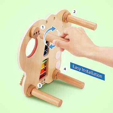 TOOKYLAND Toddler Toy Musical Instruments,Baby Montessori Toys for 3 Year Old,Includes Xylophone,Drum,Cymbal, Gifts for 3 Year Old Girl