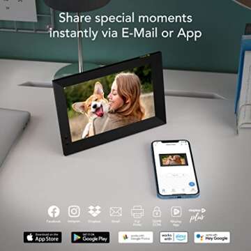 Nixplay Smart Digital Picture Frame I 8 inch I WiFi I Black I Shared Family Playlists I Mobile App, ...