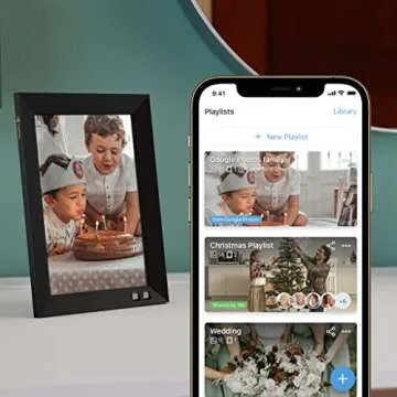 Nixplay Smart Digital Picture Frame I 8 inch I WiFi I Black I Shared Family Playlists I Mobile App, Email I Preload Content for a Gifted Frame
